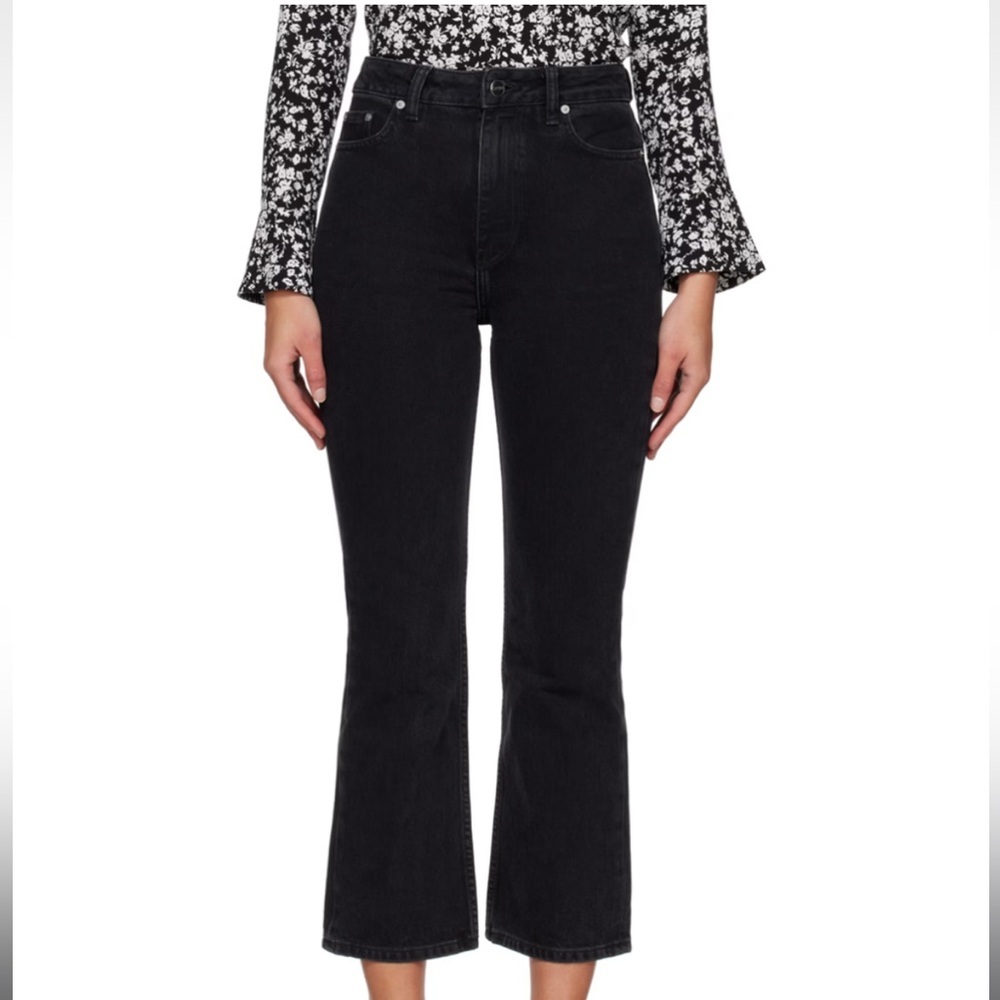 NWT Ganni Black Flare & Wide Leg Jeans